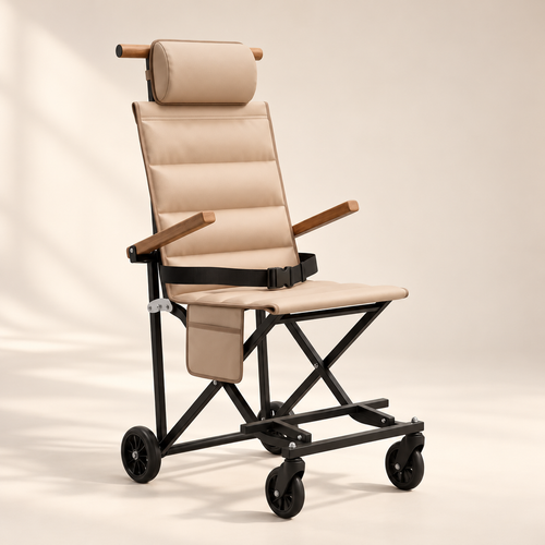 Rollvaya Folding Chair in sand beige — illustrative studio image